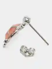 Коралловый меланж серьги-гвоздики Перламутровые Черепашки