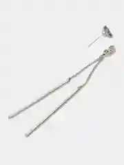 Серьги-гвоздики Треугольник с кисточками из металла