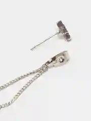 Серьги-гвоздики Треугольник с кисточками из металла