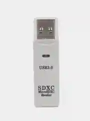 Белый адаптер переходник Картридер Usb 3.0 для SD-и TF-карт