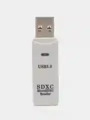 Белый адаптер переходник Картридер Usb 3.0 для SD-и TF-карт