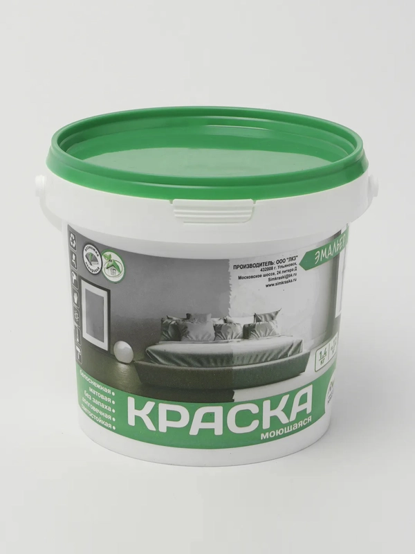 Краска "ВД Эмальер Моющаяся акриловая, белоснежная