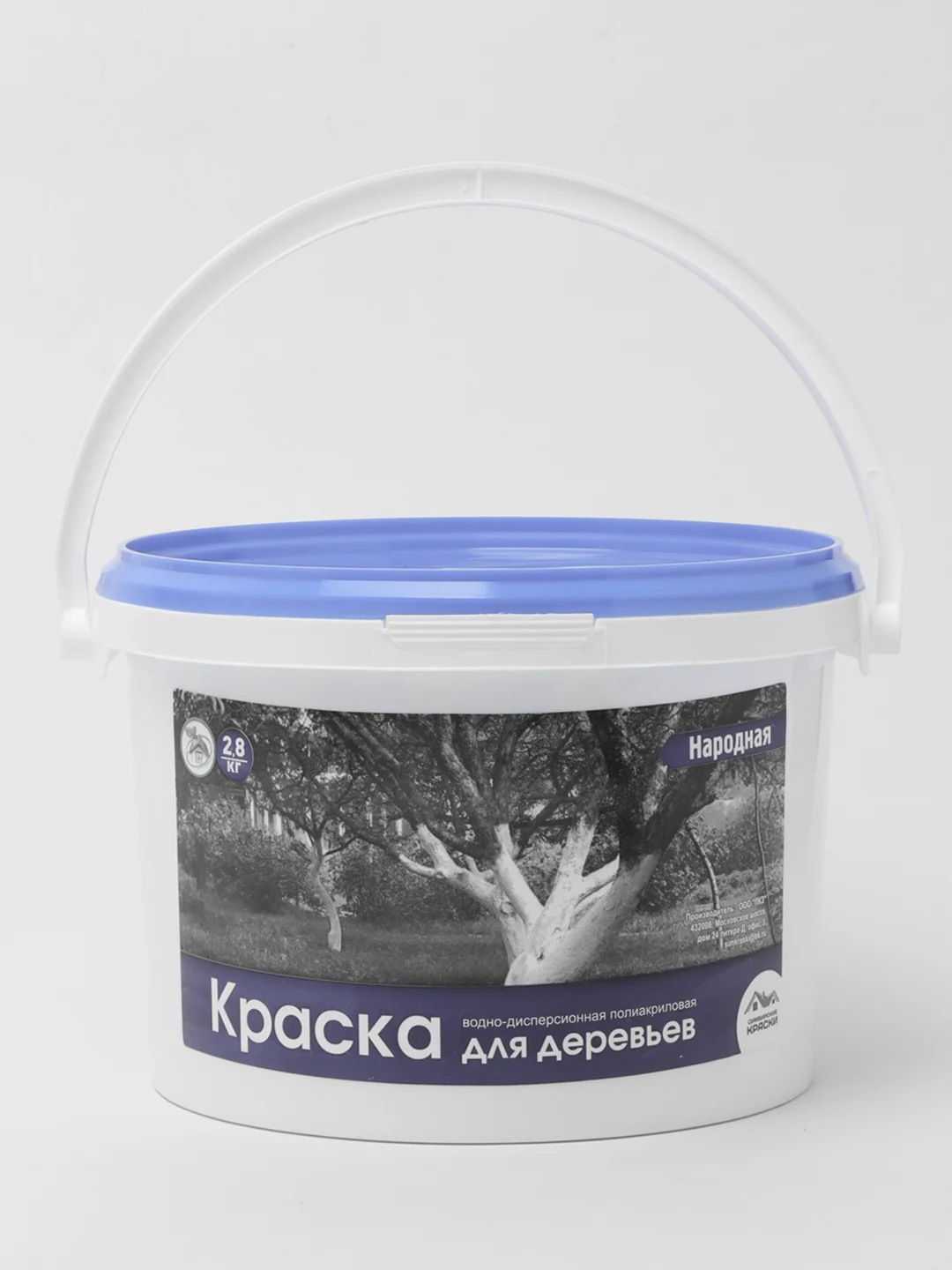 Краска НАРОДНАЯ для садовых деревьев водно-дисперсионная полиакриловая 1.3 кг/2.8кг
