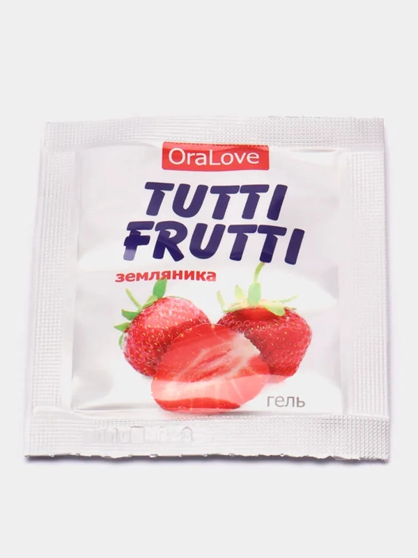 Съедобная смазка "OraLove. TUTTI-FRUTTI ЗЕМЛЯНИКА", для орального секса, 4 г