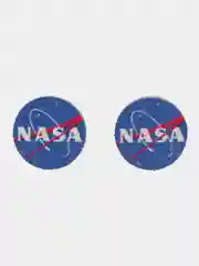 Серьги-пусеты деревянные "NASA"