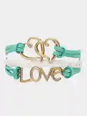 Зеленый женский браслет Love
