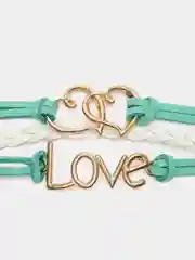 Зеленый женский браслет Love