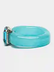 Тёмно-бирюзовый кольцо акриловое, 1 камень DH (17 размер)