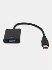 Черный переходник адаптер VGA - HDMI, H118, конвертер