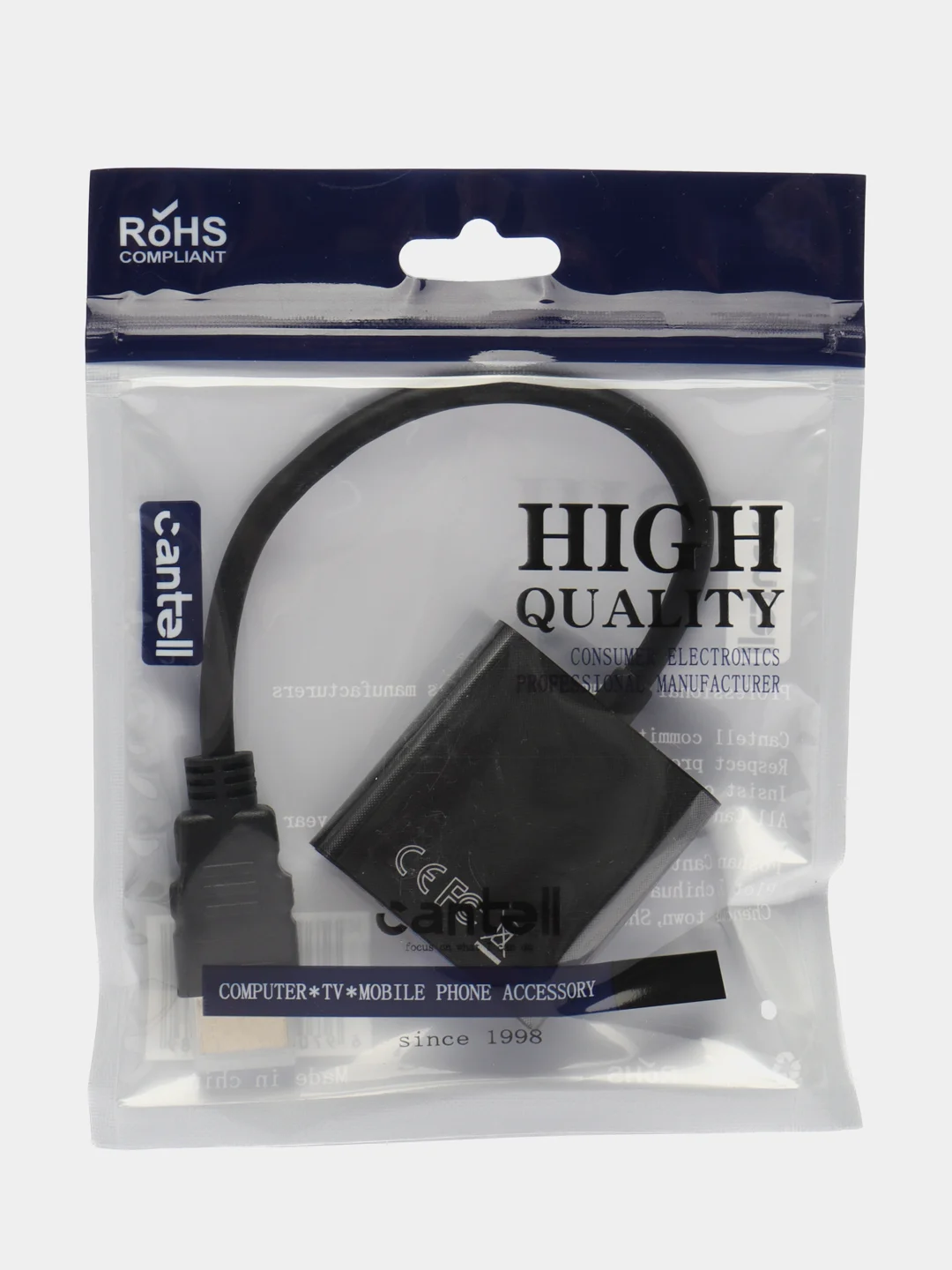 Черный переходник адаптер VGA - HDMI, H118, конвертер