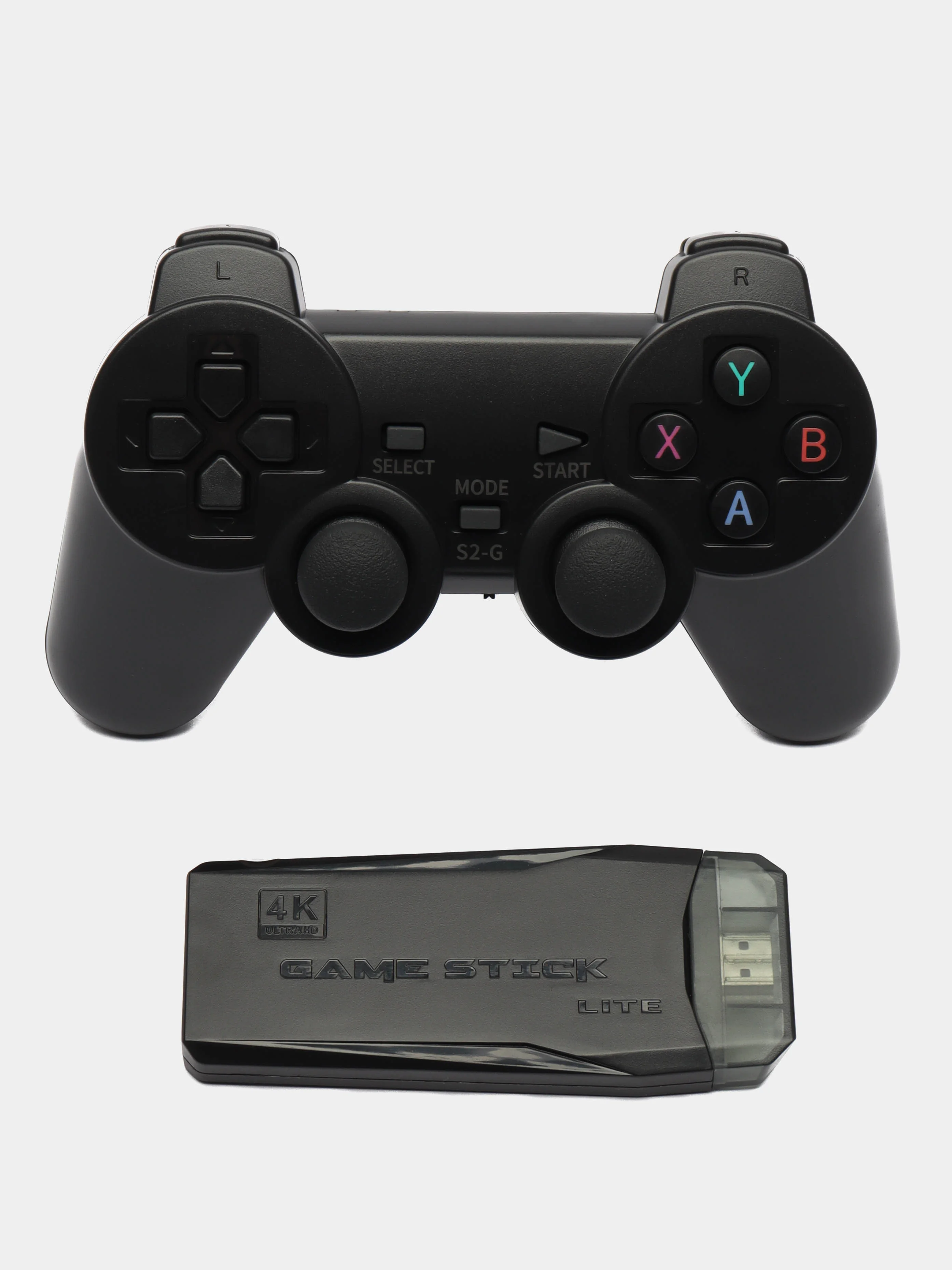 Черный игровая приставка Game Stick Lite для ТВ, 64 Gb, 4k Ultra HD, 2 геймпада, 10 000 игр