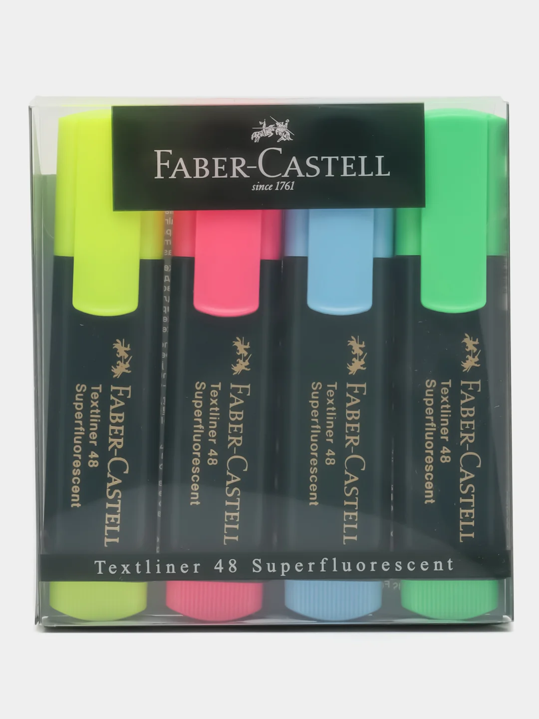 Маркеры-текстовыделители (для выделения текста) Faber-castell 4 штуки линия 1-5 мм, 154804
