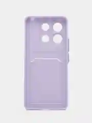 Сиреневый чехол для Xiaomi Poco X6 (Сяоми Поко Х6) с карманом для карт
