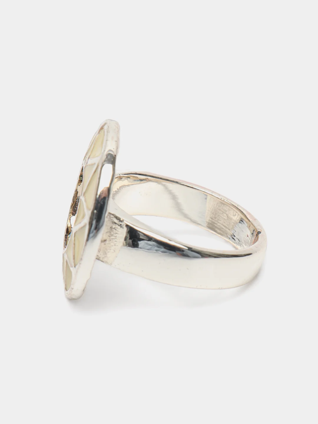 Серебряный кольцо женское Teosa, серебристое, из бижутерного сплава, с эмалью