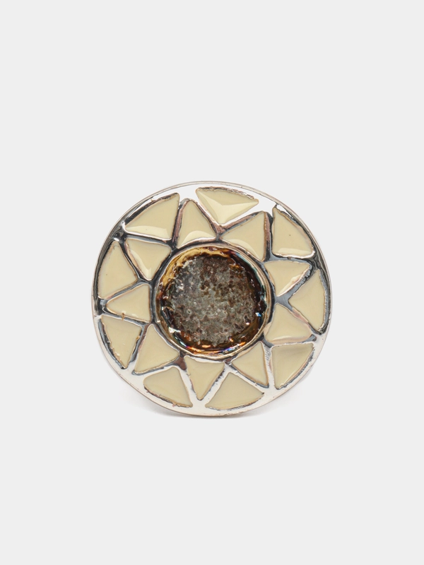 Кольцо женское Teosa, серебристое, из бижутерного сплава, с эмалью