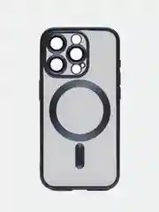 Серый металлик прозрачный силиконовый чехол Magsafe для iPhone (Айфон) 13/14/15/Pro/Max матовый, Magnetic