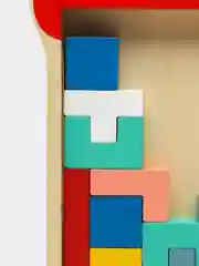 Красный тетрис деревянный для детей, настольный
