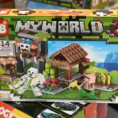 Тёмно-коричневый конструктор Minecraft(Майнкрафт) My World(Мой мир) совместим с Лего (Lego) 340-550 деталей