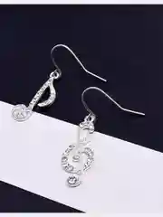 Серьги с подвеской "Ноты", со стразами, серьги женские