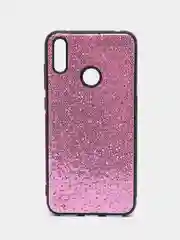Розовый чехол Huawei Y7 2019, Хуавей У7 2019 силиконовый с блестками