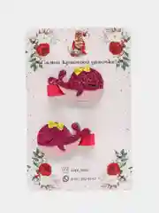 Фуксия заколки для волос "Киты"