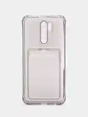 Прозрачный чехол противоударный с отделом под карту для Xiaomi Redmi 10C, 9A, 9C, A1+, Poco M3, M5