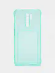 Бирюзовый чехол противоударный с отделом под карту для Xiaomi Redmi 10C, 9A, 9C, A1+, Poco M3, M5