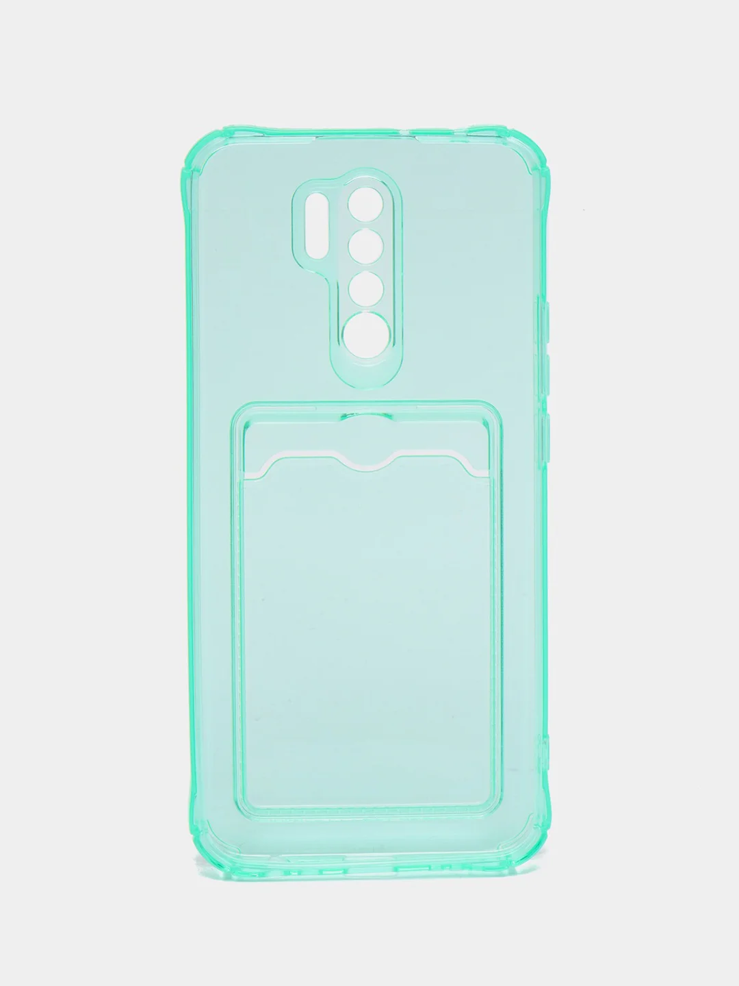 Бирюзовый чехол противоударный с отделом под карту для Xiaomi Redmi 10C, 9A, 9C, A1+, Poco M3, M5