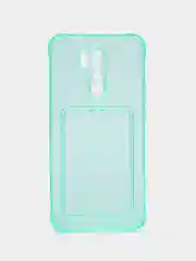 Бирюзовый чехол противоударный с отделом под карту для Xiaomi Redmi 10C, 9A, 9C, A1+, Poco M3, M5