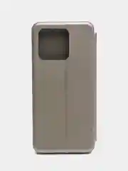 Серебряный чехол книжка Xiaomi Redmi 10C / 10C NFC / Poco C40 (Сяоми Редми 10С / Поко С40)