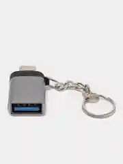 Серебряный переходник Адаптер OTG с USB 3.0 на Type-C, для Смартфонов, для Ноутбуков, для Флешек