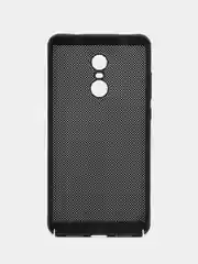Чехол пластиковый для Xiaomi Redmi Note 4, Note 4X накладка бампер черный перфорированный