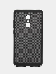 Чехол пластиковый для Xiaomi Redmi Note 4, Note 4X накладка бампер черный перфорированный
