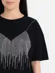 Белый футболка со стразами женская, хлопок