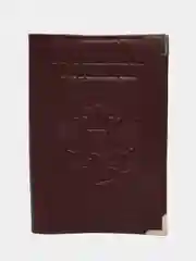 Багровый паспорт из натуральной кожи