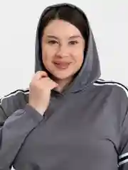 Тёмно-серый спортивный костюм женский, большие размеры