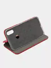 Красный чехол-книжка с визитницей для Xiaomi Redmi 7 полная защита телефона с отделом для карточки