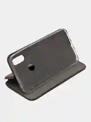 Красный чехол-книжка с визитницей для Xiaomi Redmi 7 полная защита телефона с отделом для карточки