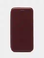 Тёмно-бордовый чехол-книжка с визитницей для Xiaomi Redmi 7 полная защита телефона с отделом для карточки