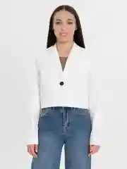 Белый пиджак укороченный, черный