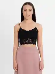 Черный женский топ кружевной