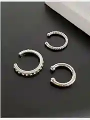 Серьги-каффы, набор из трех штук, серьги женские, серьги без прокола