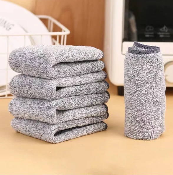 Серый салфетки для кухни, 1-3 шт в наборе,тряпка из микрофибры,для уборки в доме,в авто 25х25 см