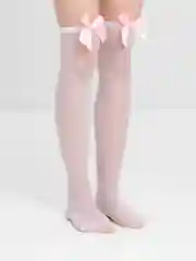 Розовый чулки с бантом