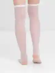 Розовый чулки с бантом