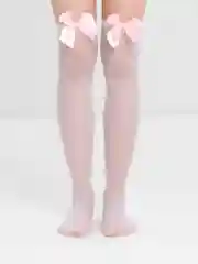 Розовый чулки с бантом