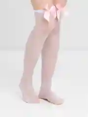 Розовый чулки с бантом