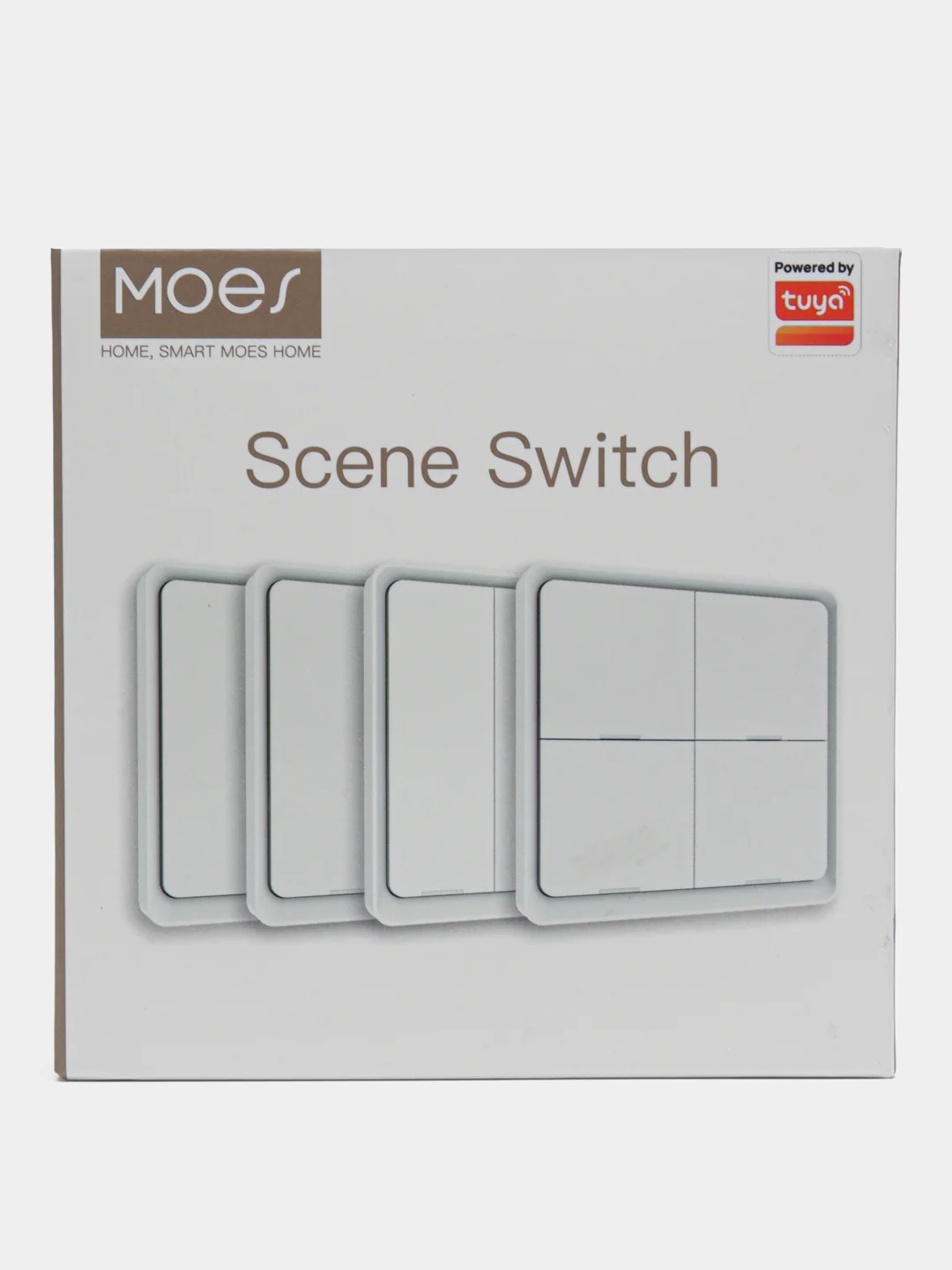 Белый беспроводной 4-клавишный выключатель Zigbee MOES