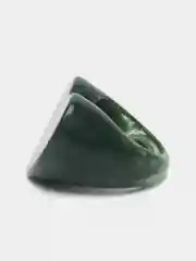 Тёмно-зелёный кольцо акриловое Сердце DH (18,19 размер)