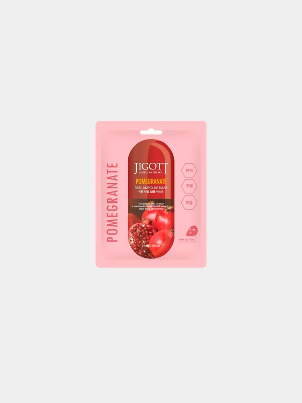 JIGOTT Тканевая маска для лица ГРАНАТ POMEGRANATE Real Ampoule Mask 27 мл